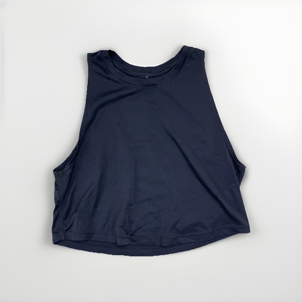 Crop Tank Top Womens Small Train To Be Mesh Breathable Black Athletic